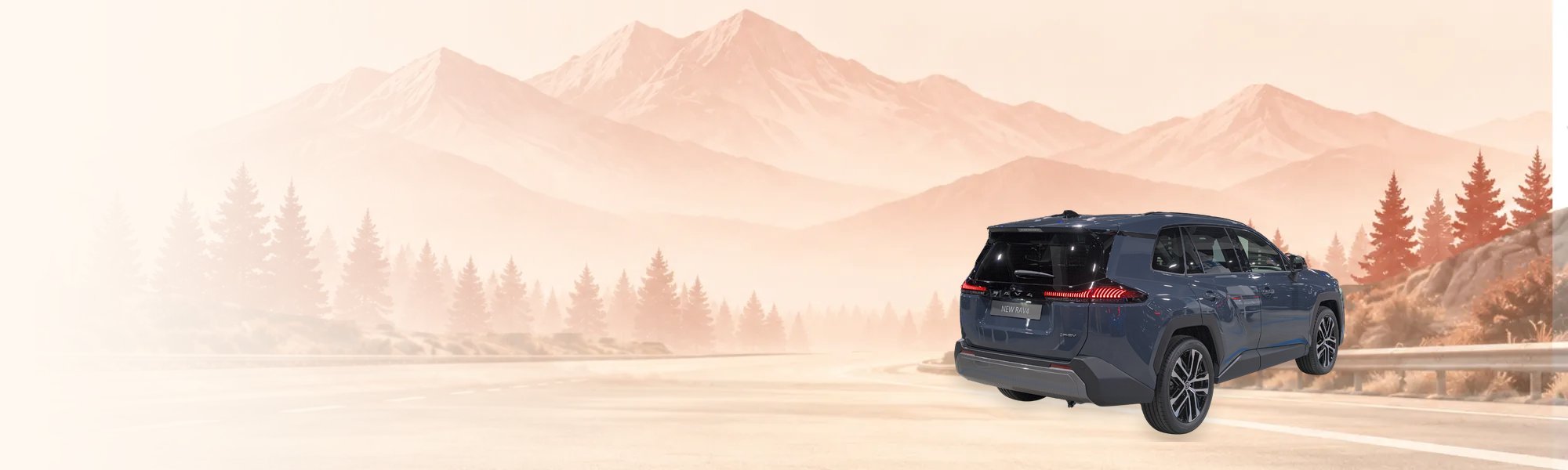 2026 Toyota RAV4 Plug-In Hybrid on a mountain highway